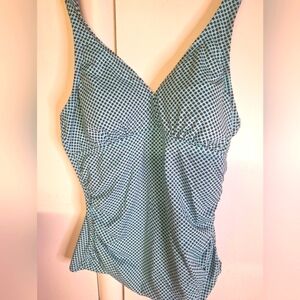 Beachouse Teal & Brown Tikini Top Only Size 12/10